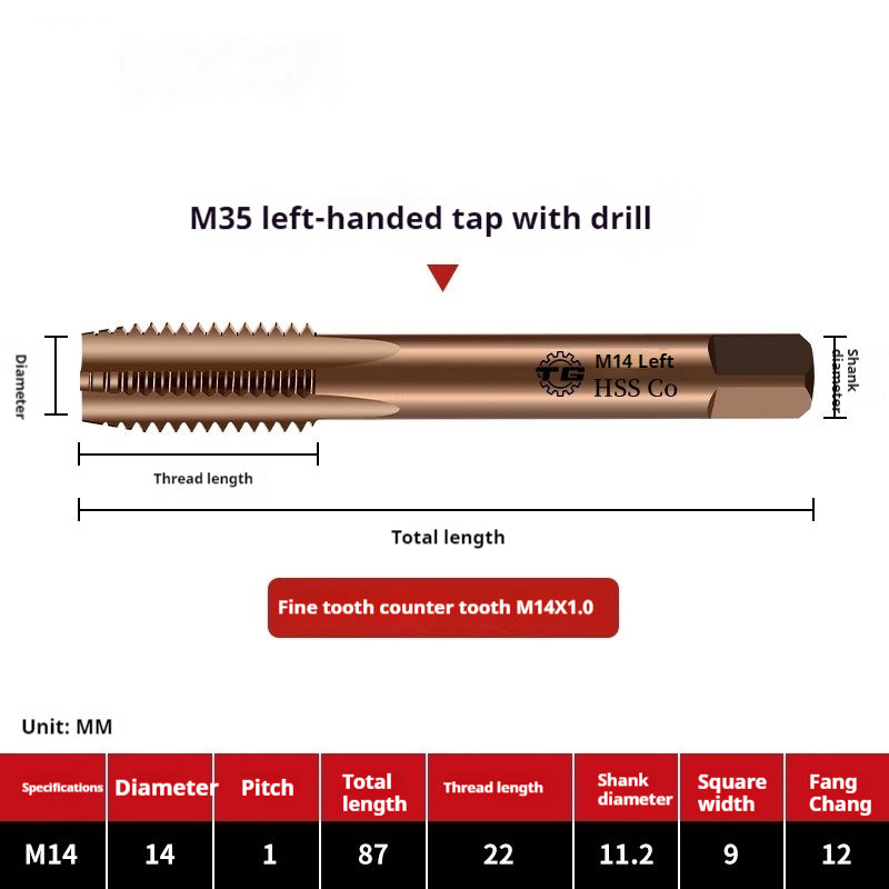 2122-M35 straight groove tap containing cobalt stainless steel, special fine tooth coarse tooth machine, tapping drill bit tool wire Shandong Denso Pricision Tools Co.,Ltd.